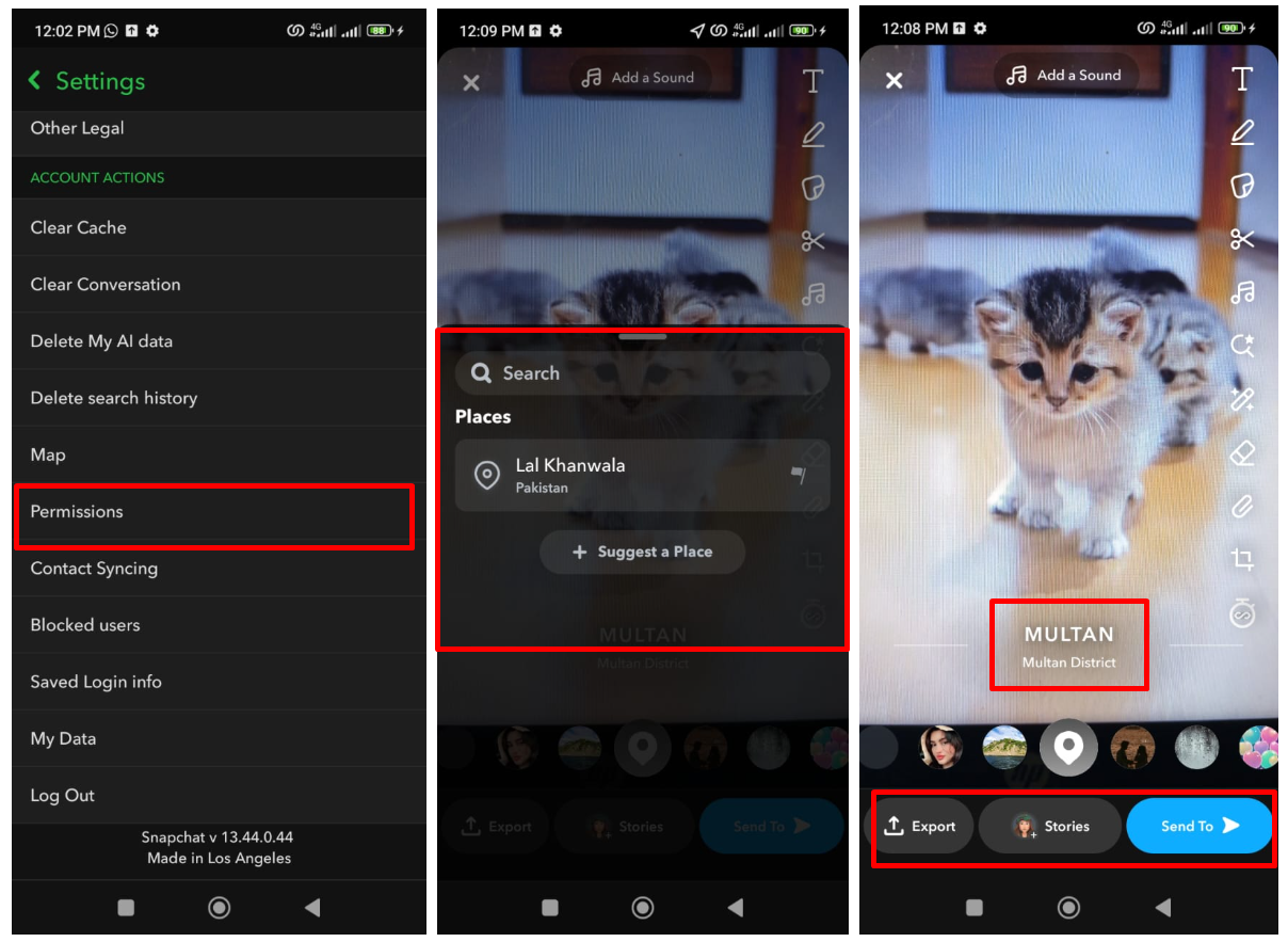 Image showing how to use geofilters on Snapchat