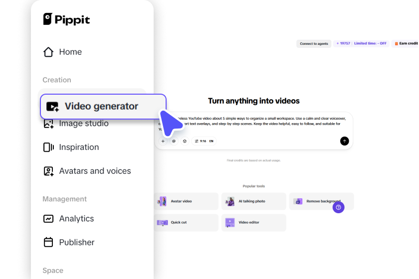 Step 1: Access the Video Generator tool