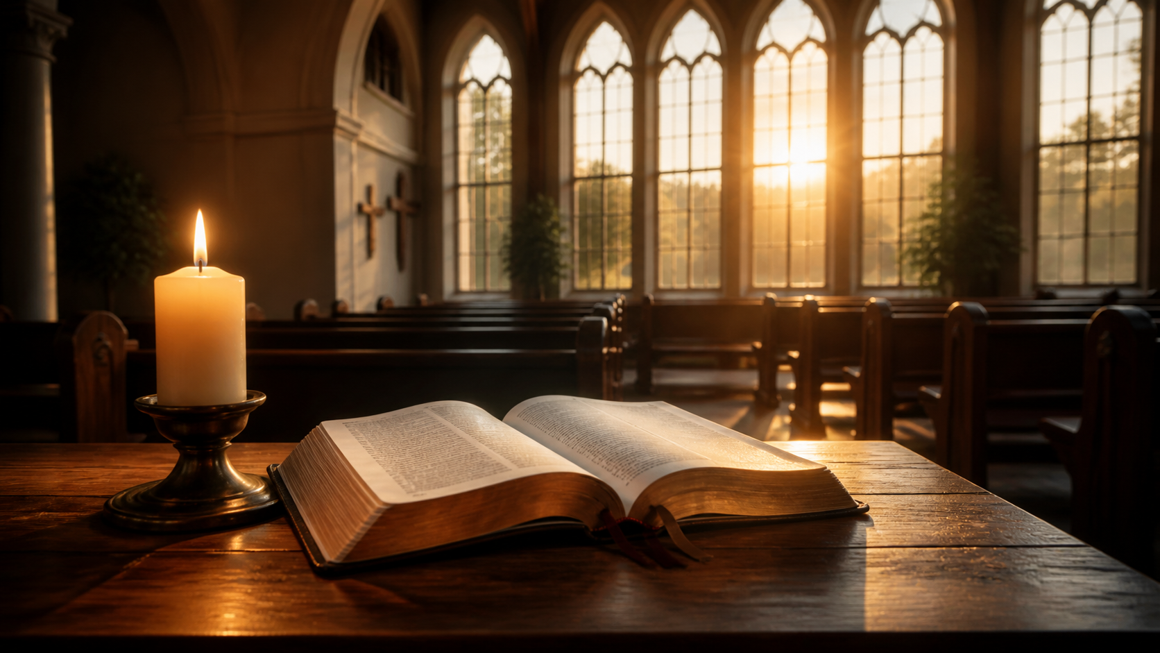 daily Bible verses video Closing mood single-scene 16:9 visual