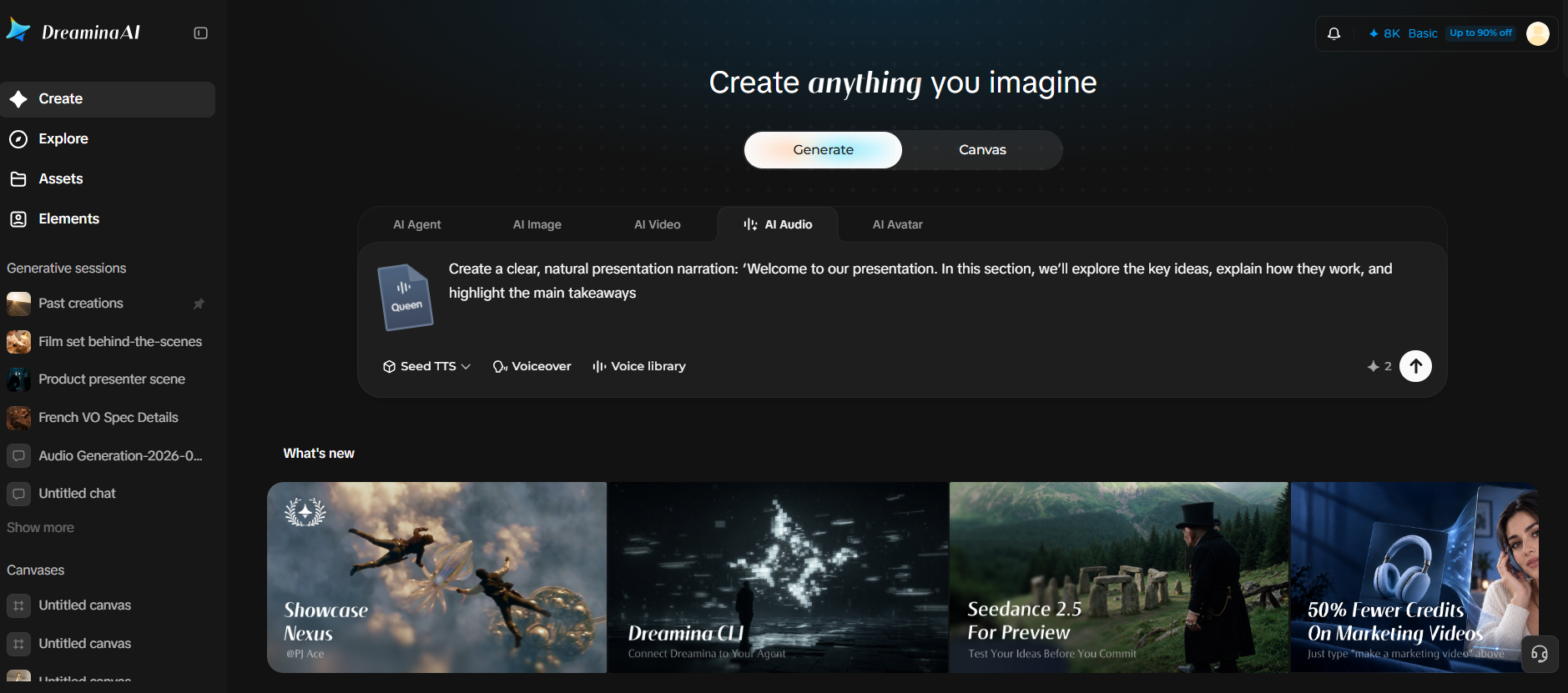 Add your script and configure the voice