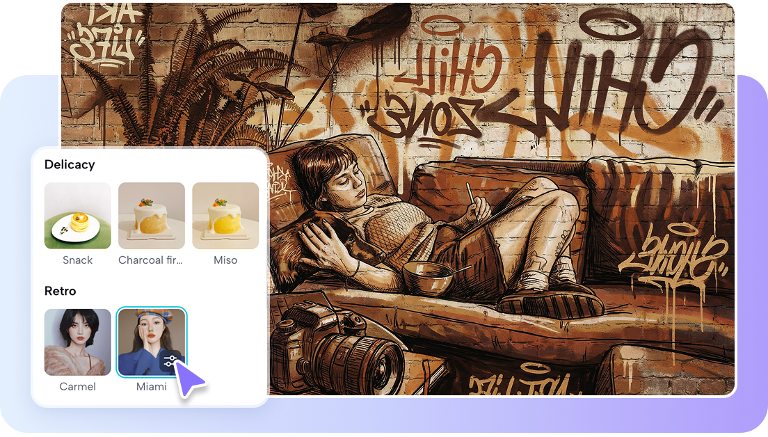 CapCut's visual effects to enhance graffiti art