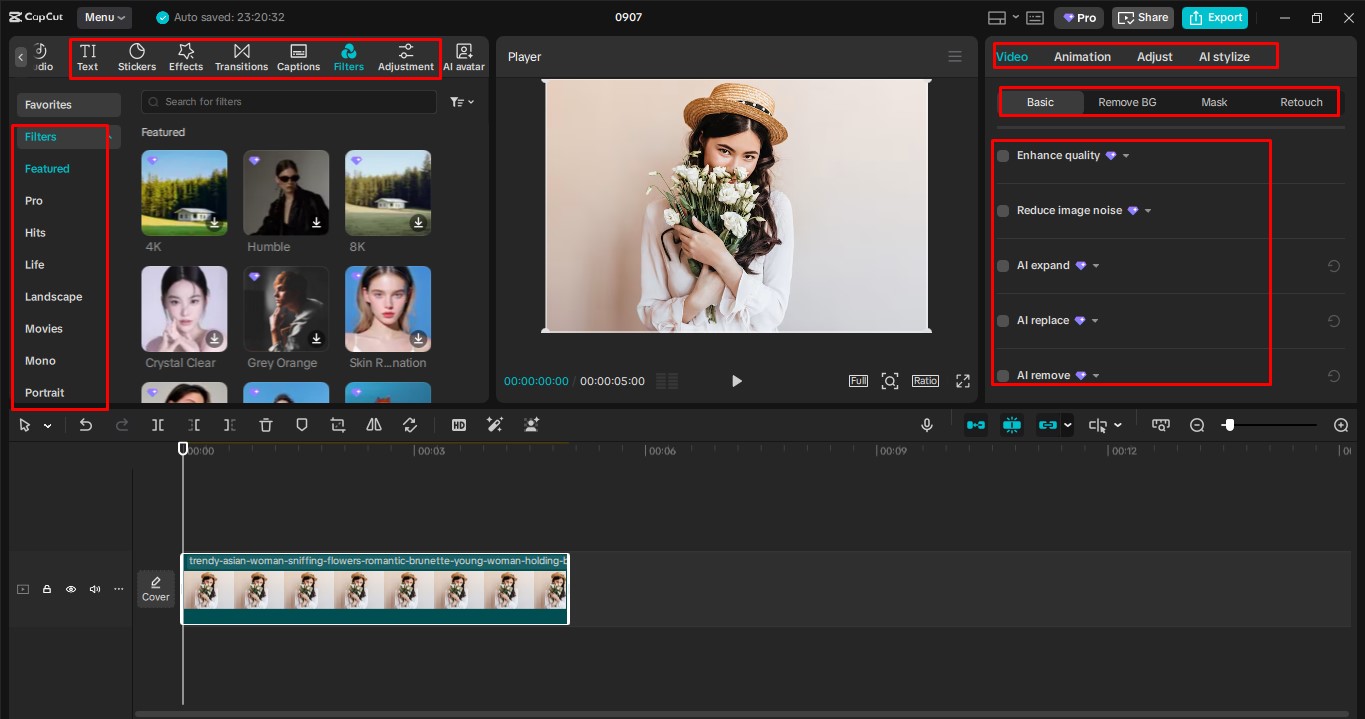 Edit your image in CapCut