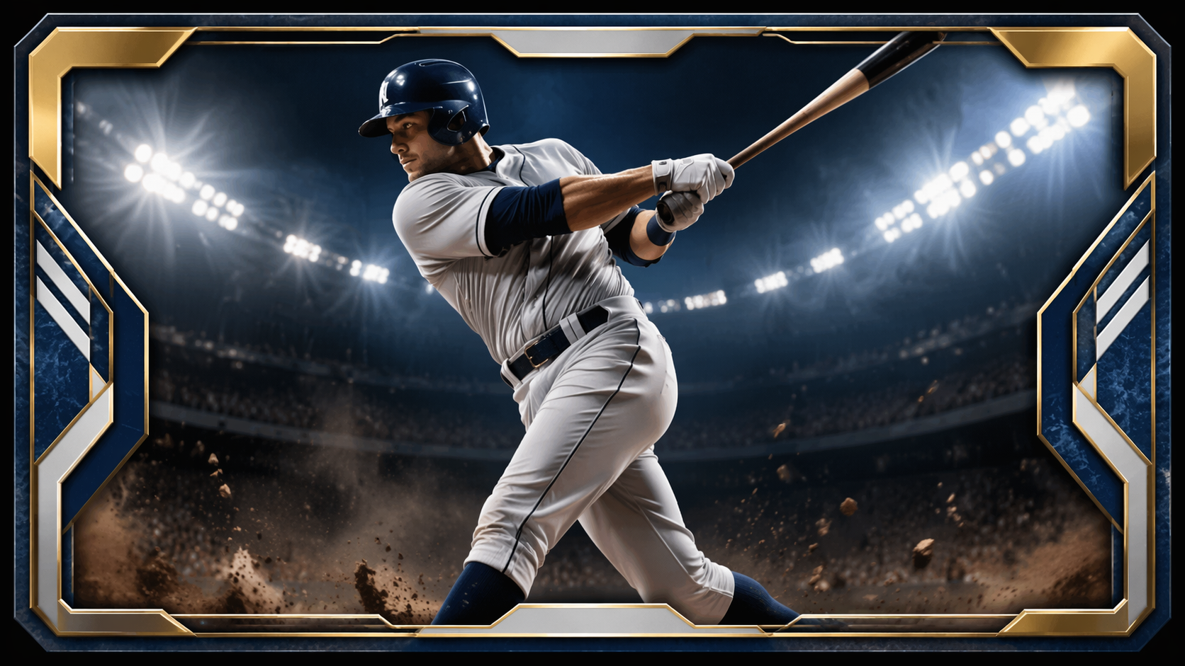 Dreamina IA Sports Card Filter exemplo de prompt 6: Baseball Night Card