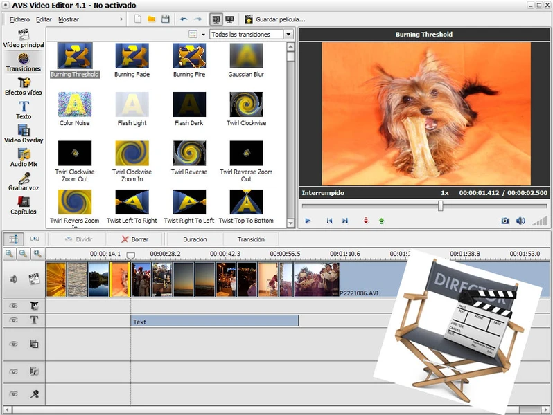 Schnittstelle von AVS - ein weiterer kostenloser GoPro-Video-Editor