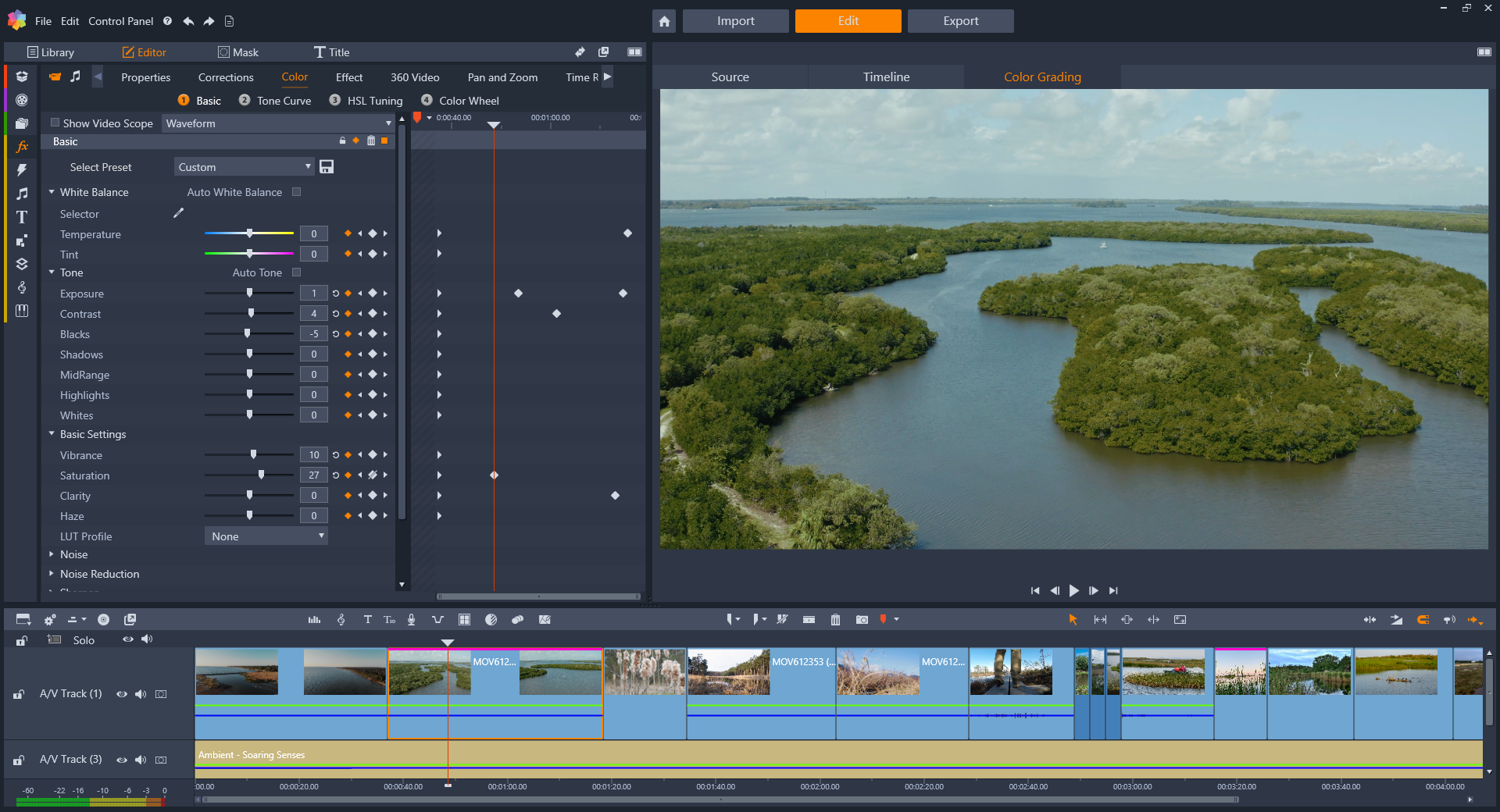 Interfaz del Pinnacle Studio