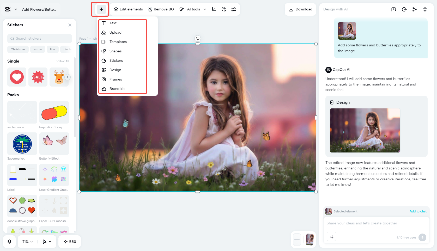 Customize the image with diverse elements