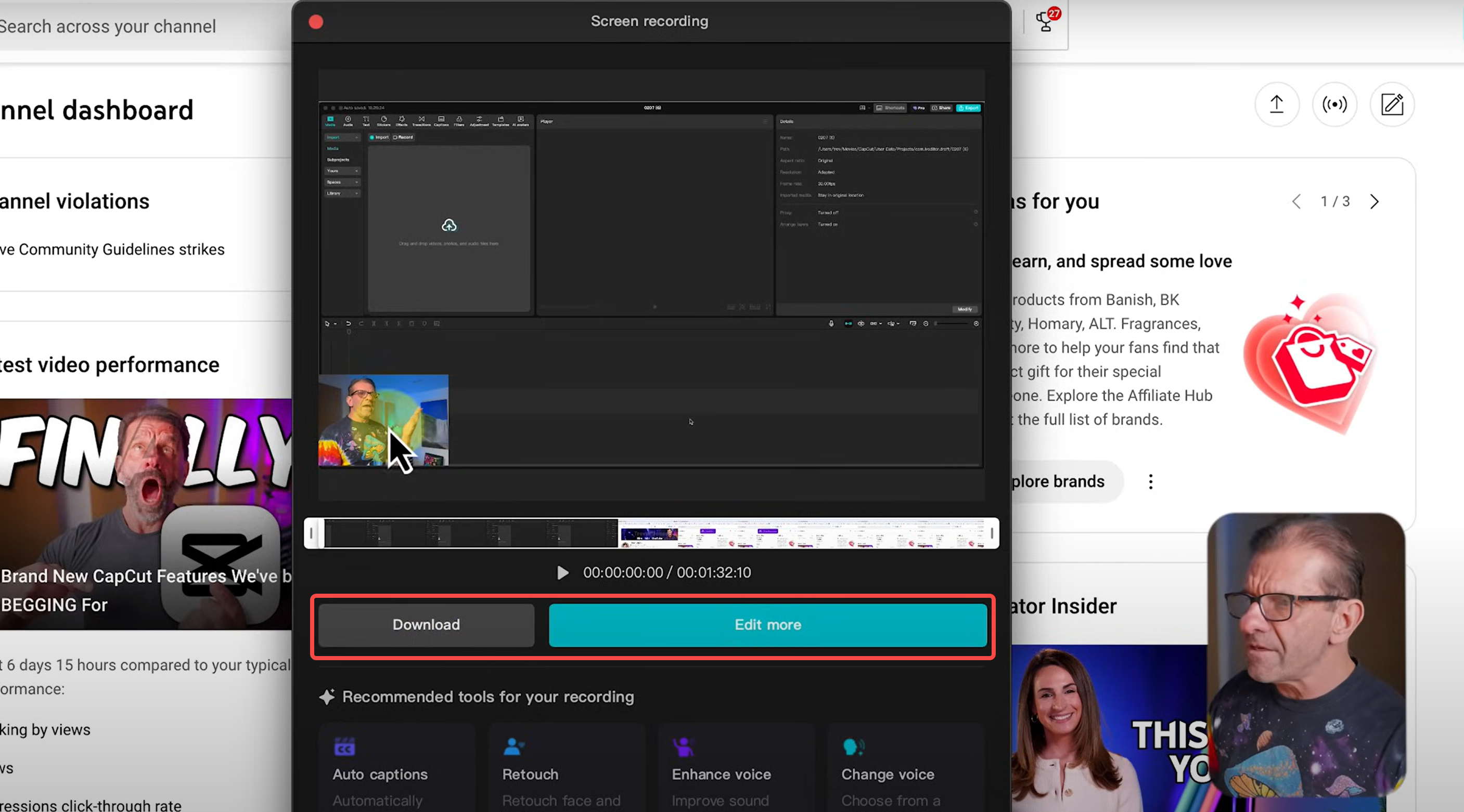 Export the screen video