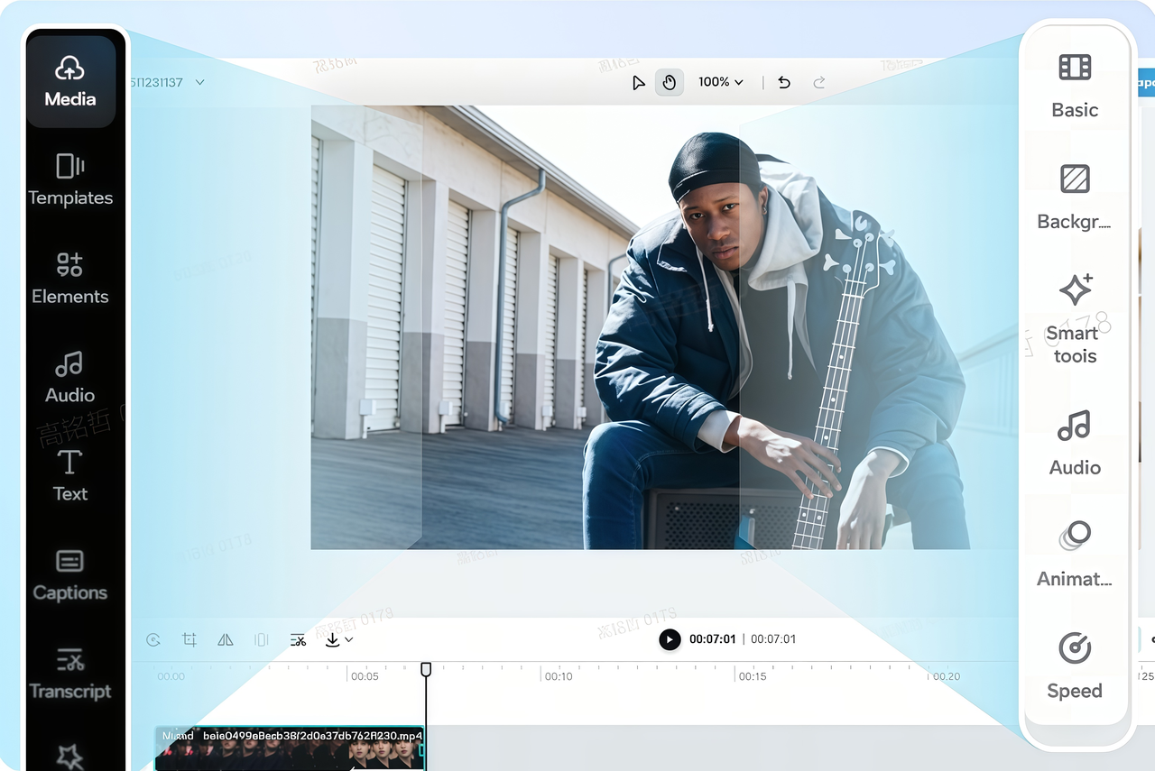 Edit the video in CapCut 