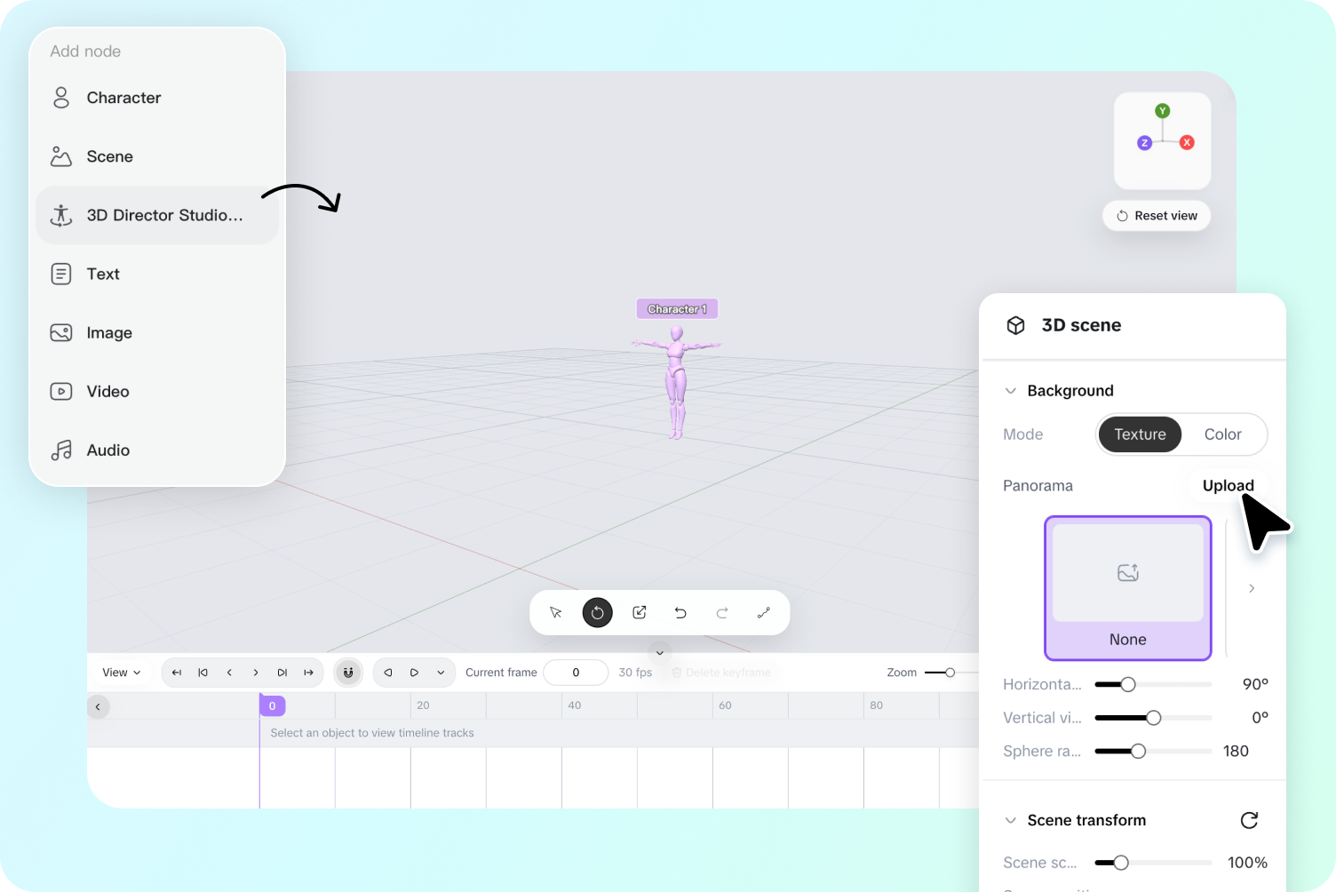 قم باستيراده إلى 3D Director Studio