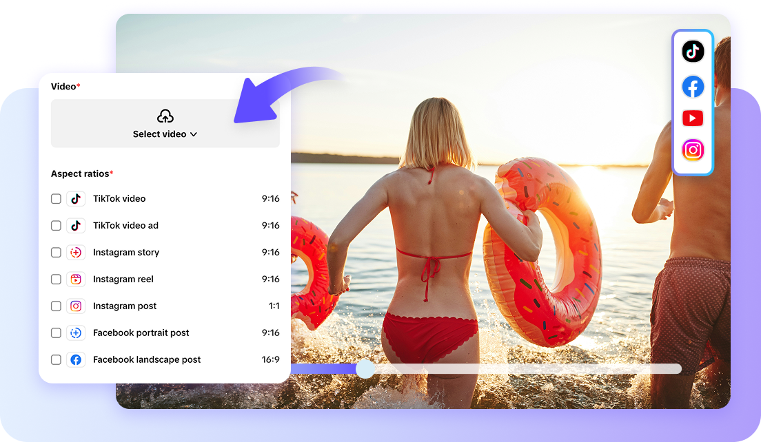 Функция умного кадрирования в Pippit