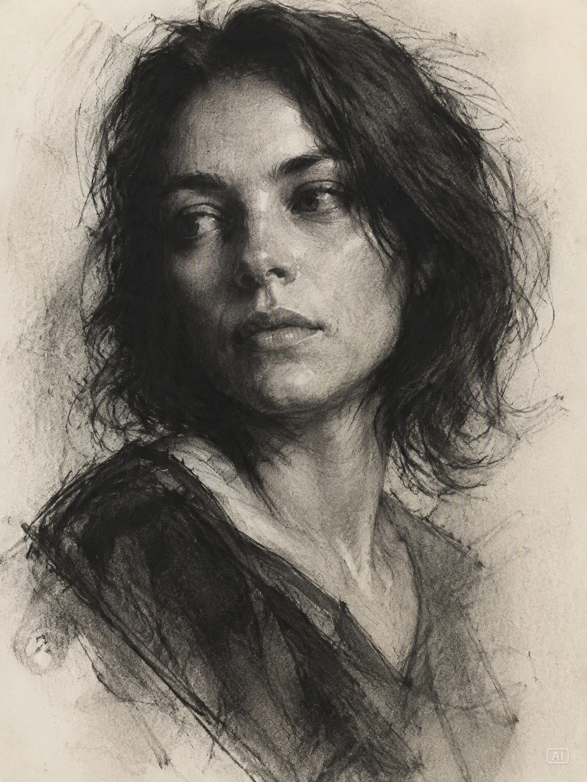 Photo to sketch charcoal drawing image generated by Pippit