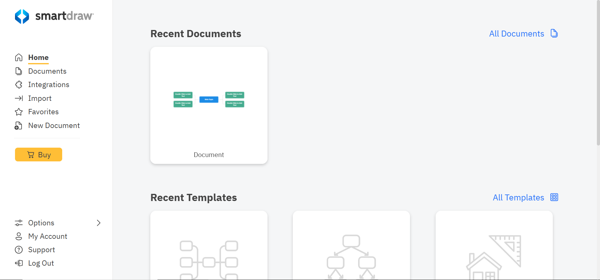 Smartdraw homepage