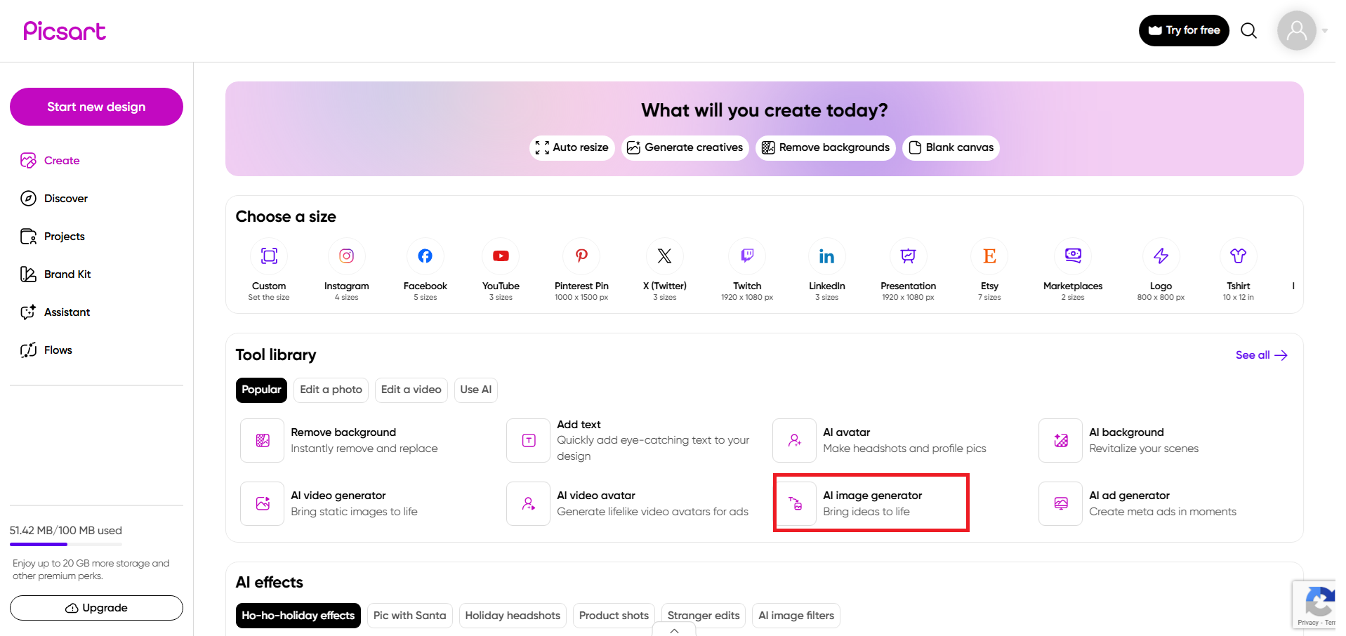Abra el generador de imágenes de IA