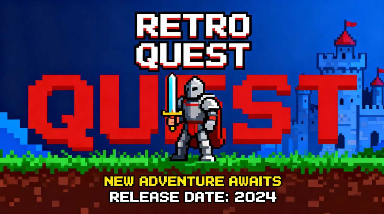 Banner de juegos de pixel art retro de 8 bits