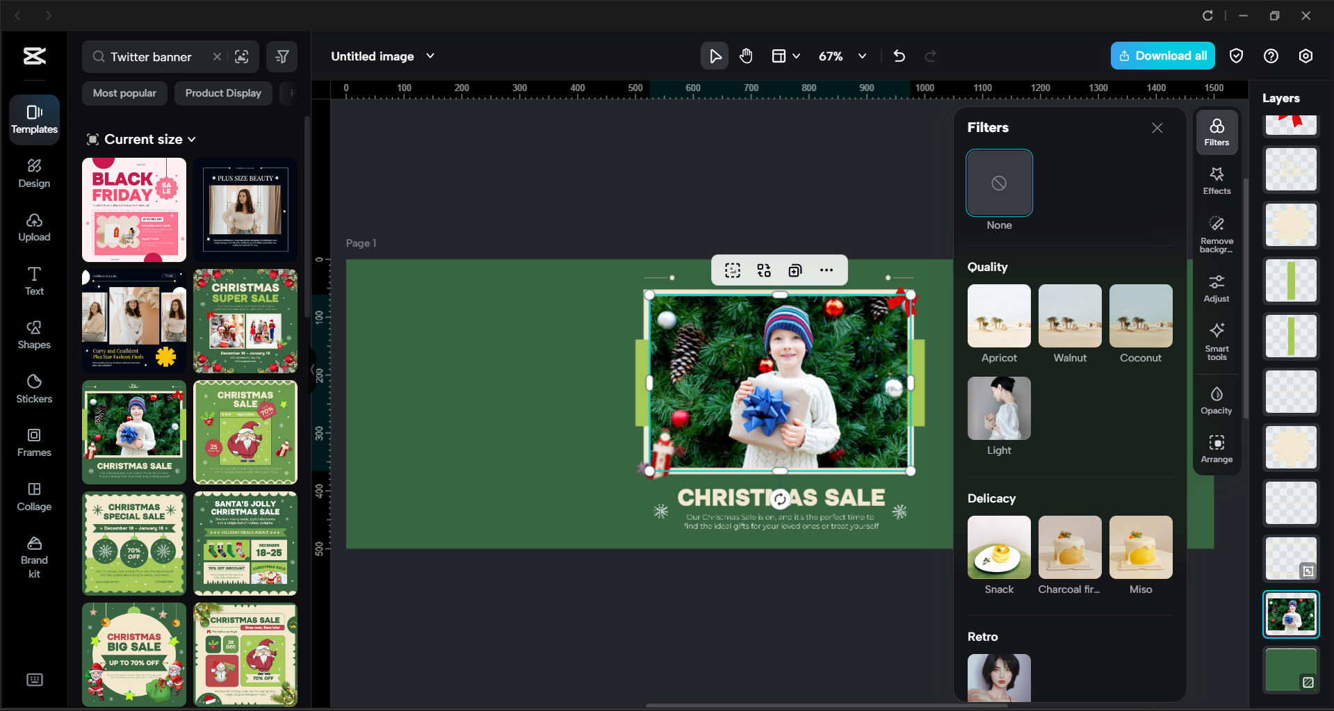 Interface do editor de vídeo para desktop CapCut - a maneira mais fácil de criar banners do Twitter