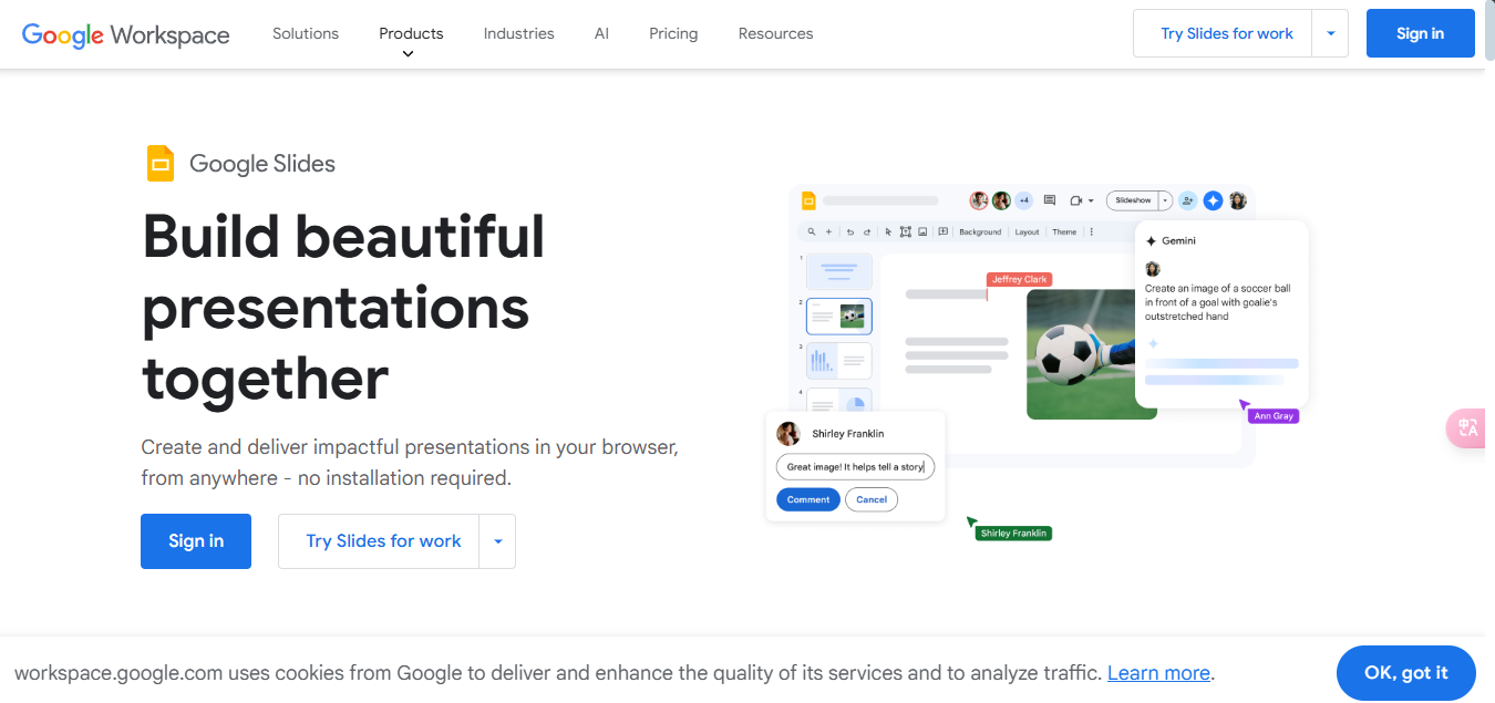 Sign in to Google Slides