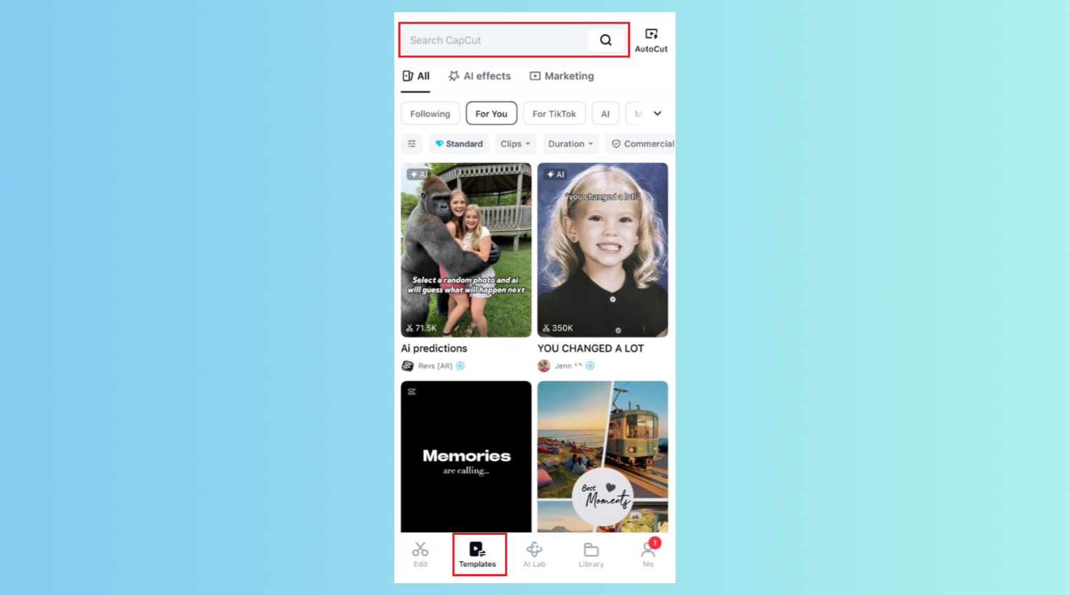 Select template and upload your photo