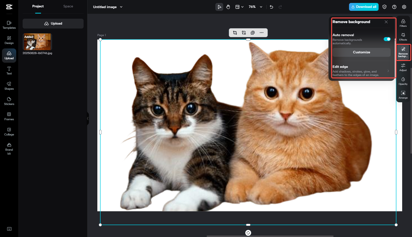 Poista kuvan tausta automaattisesti