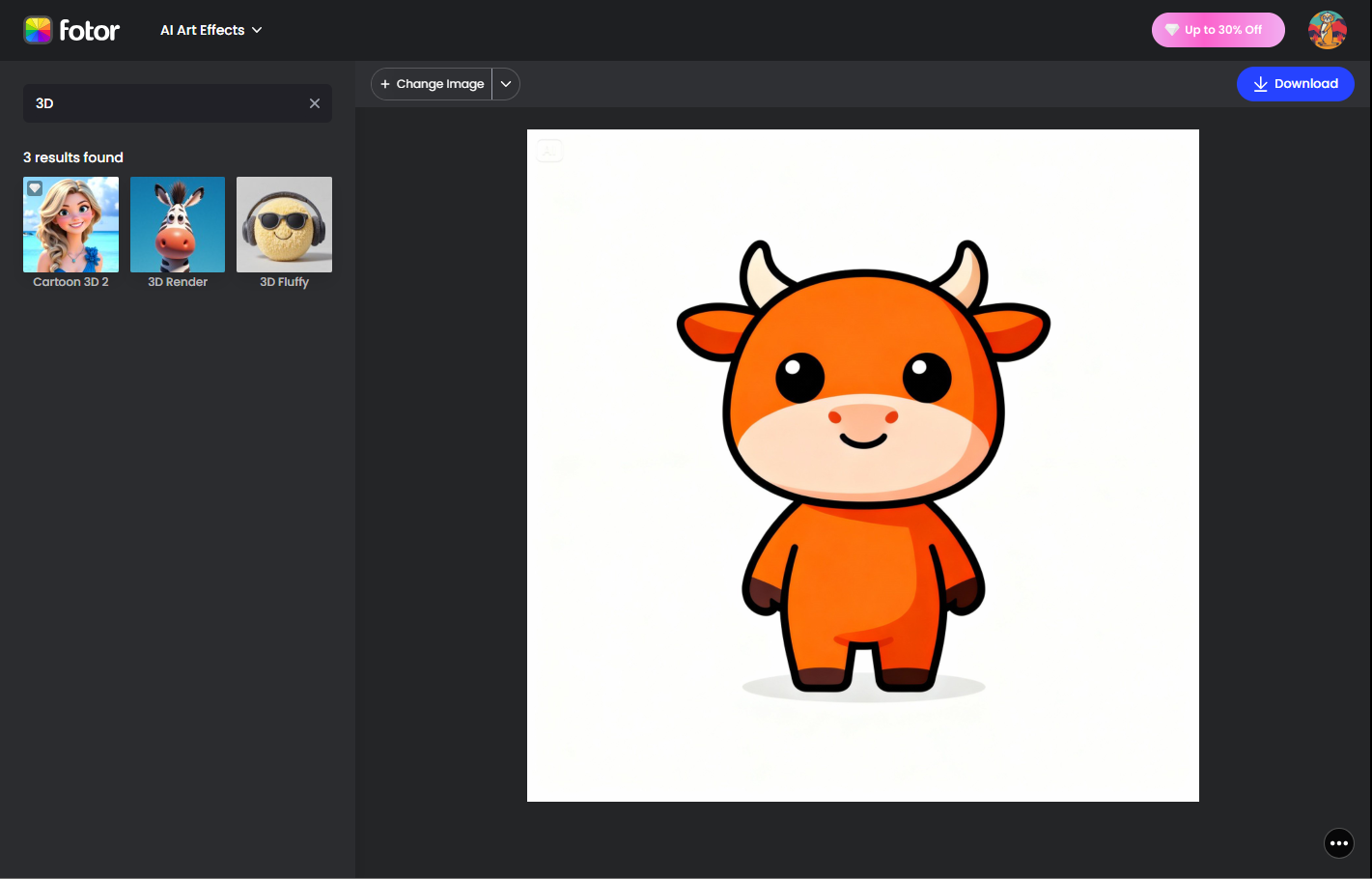 Upload and choose a 3D style