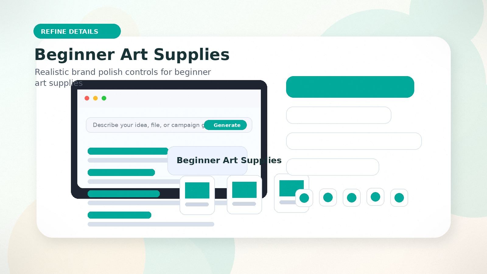 Beginner Art Supplies realistic refine details visual for beginner art supplies