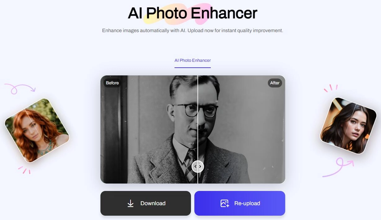 Interface of the ArtGuru photo enhancer