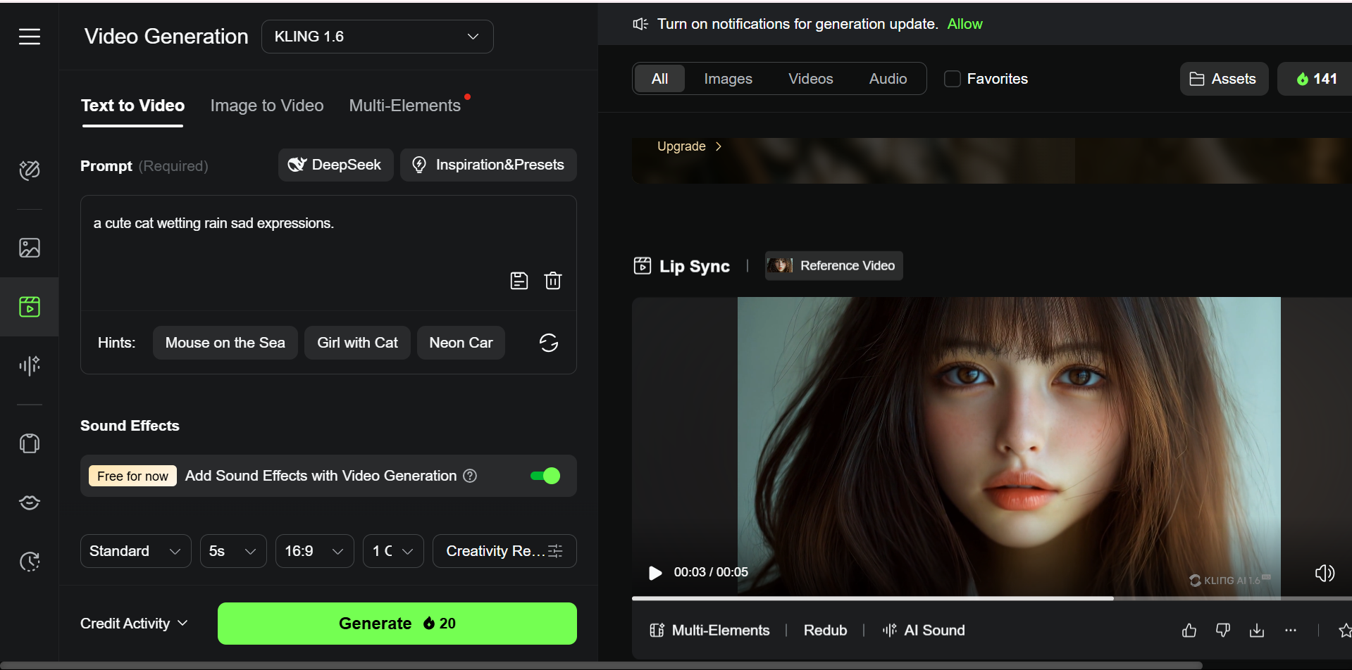 Kling - best AI video generator on Reddit for free