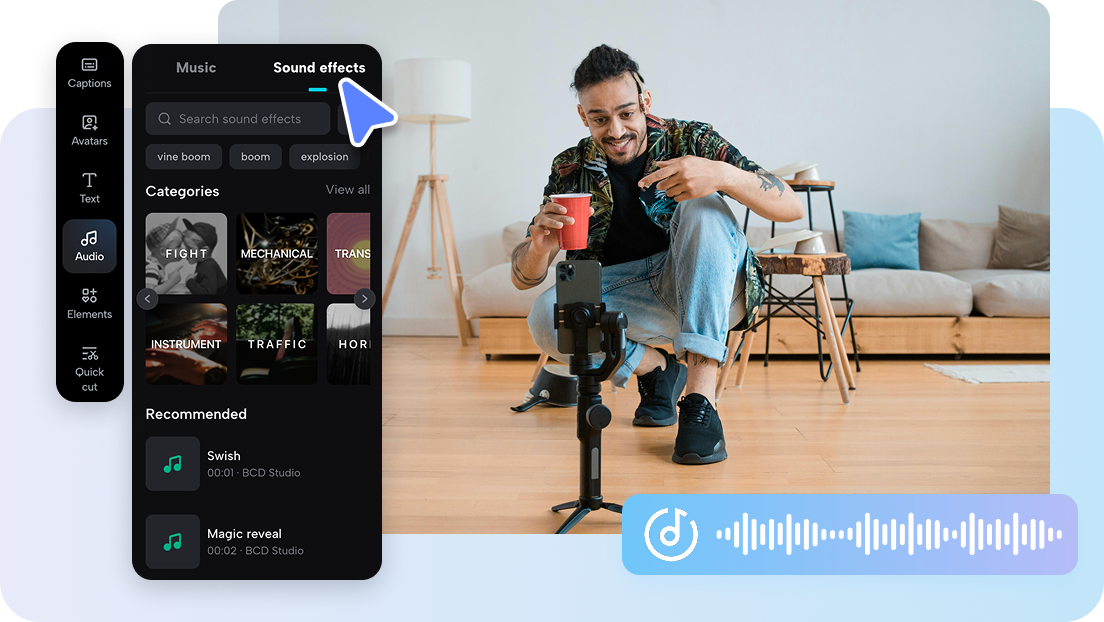 Vast library of professional sound effects