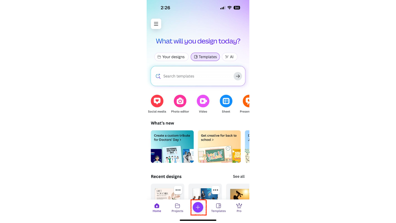 Upload video to Canva app