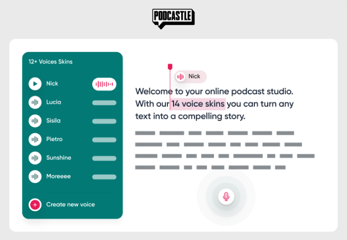 Interface of Podcastle - another free online podcast to text converter