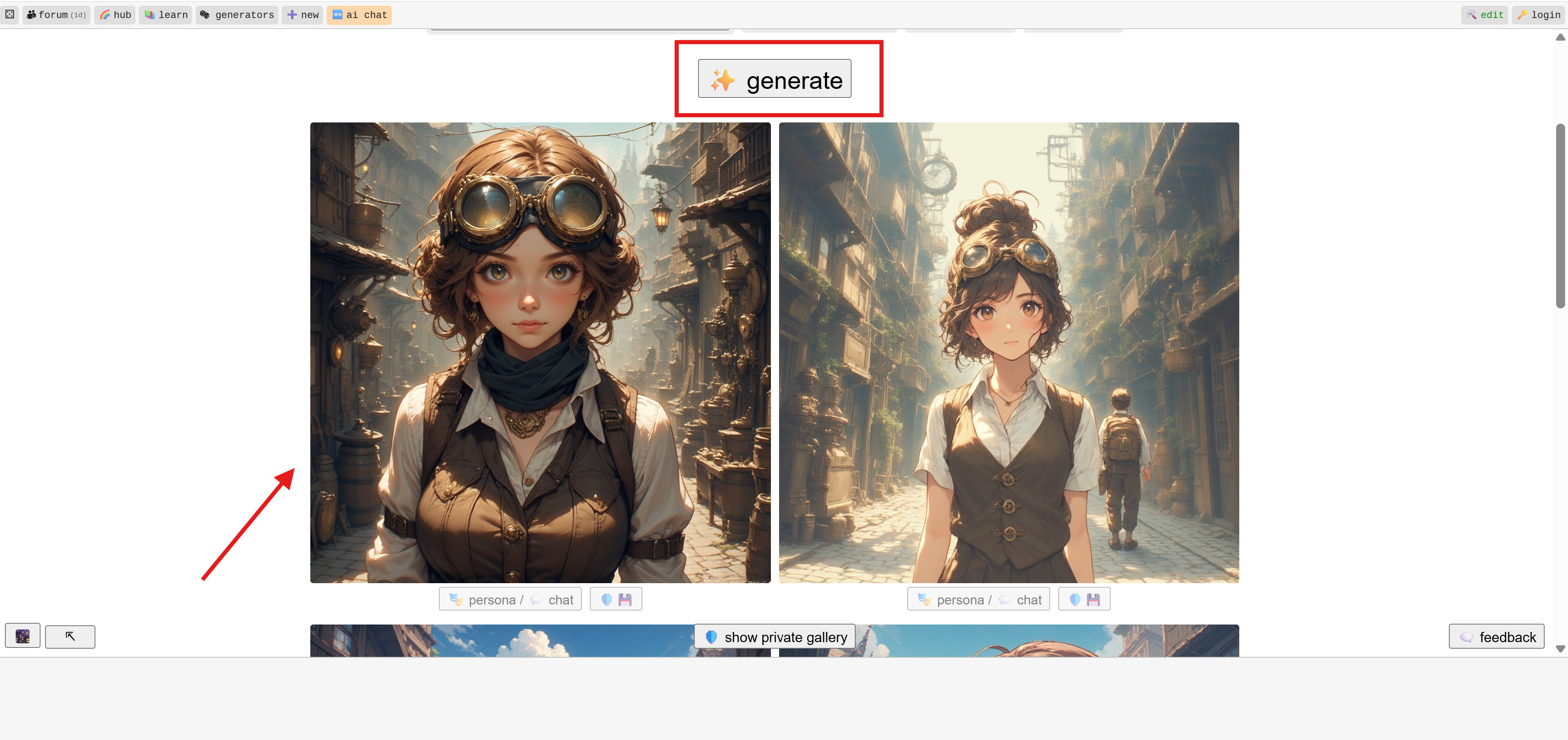 Preview and download  your generated images