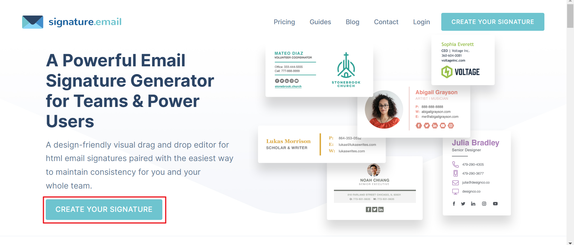 Click the button to design your email signature design for company