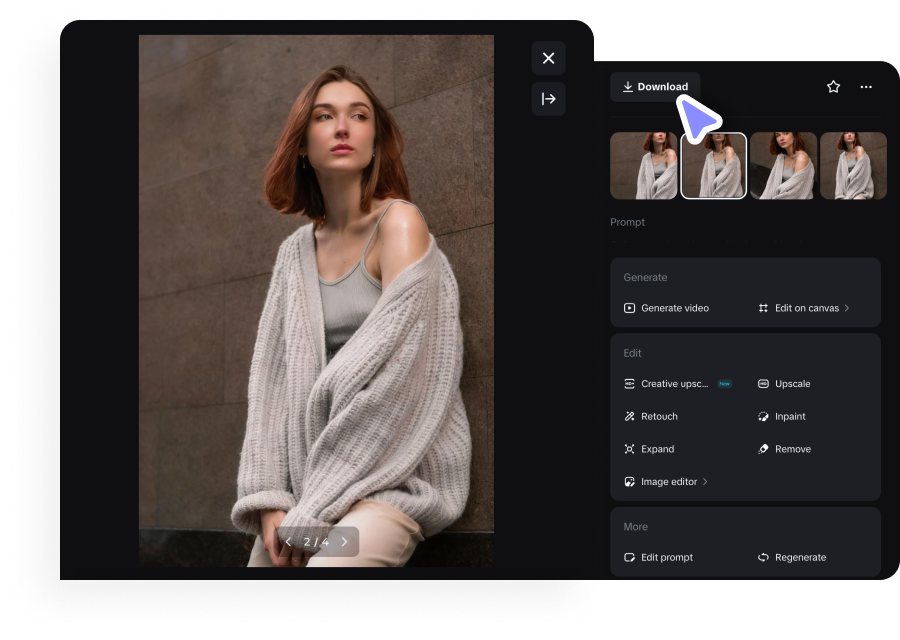 Téléchargez votre photo améliorée
