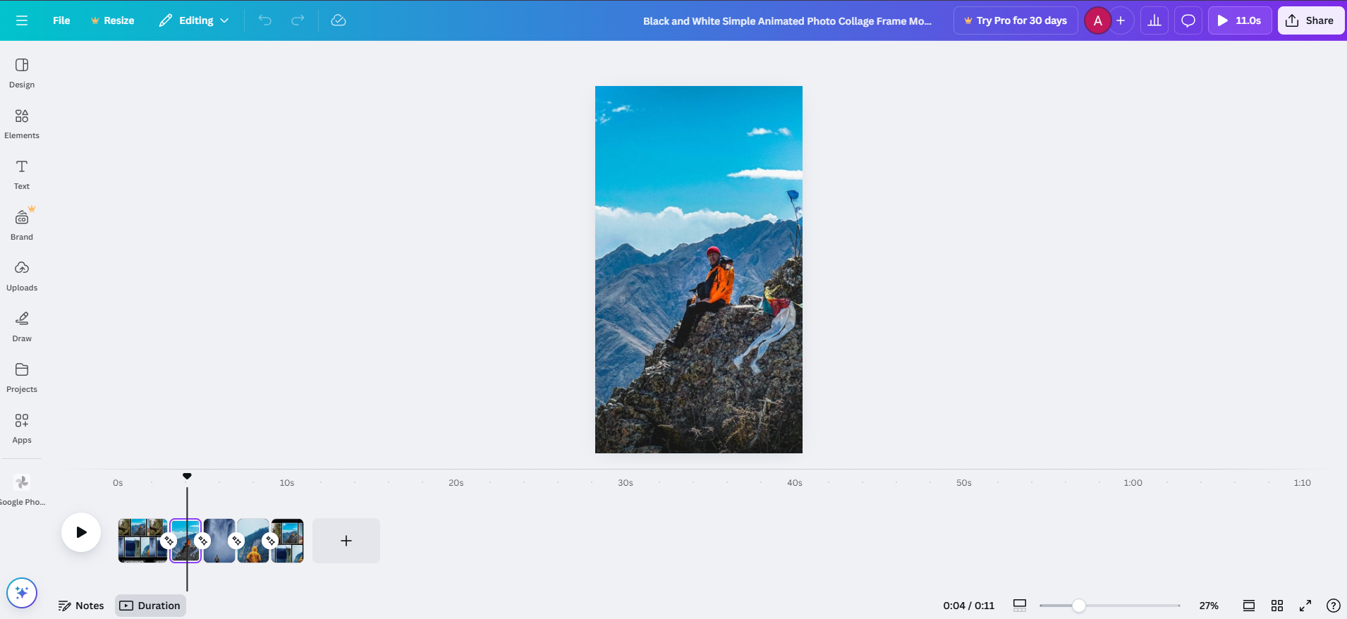 Canva AIを使用して画像からビデオを生成する