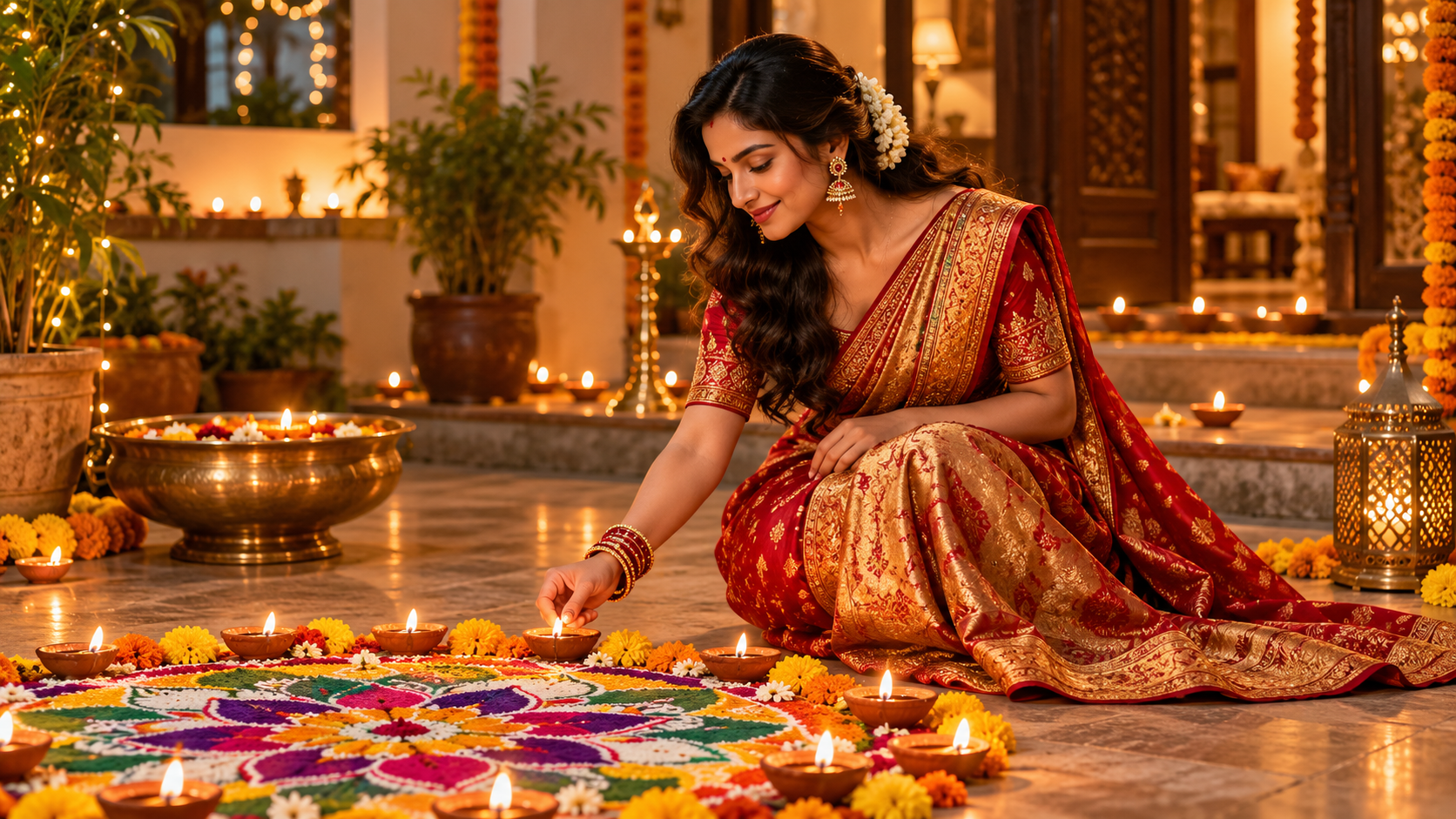 Diwali AI photo editing prompt example