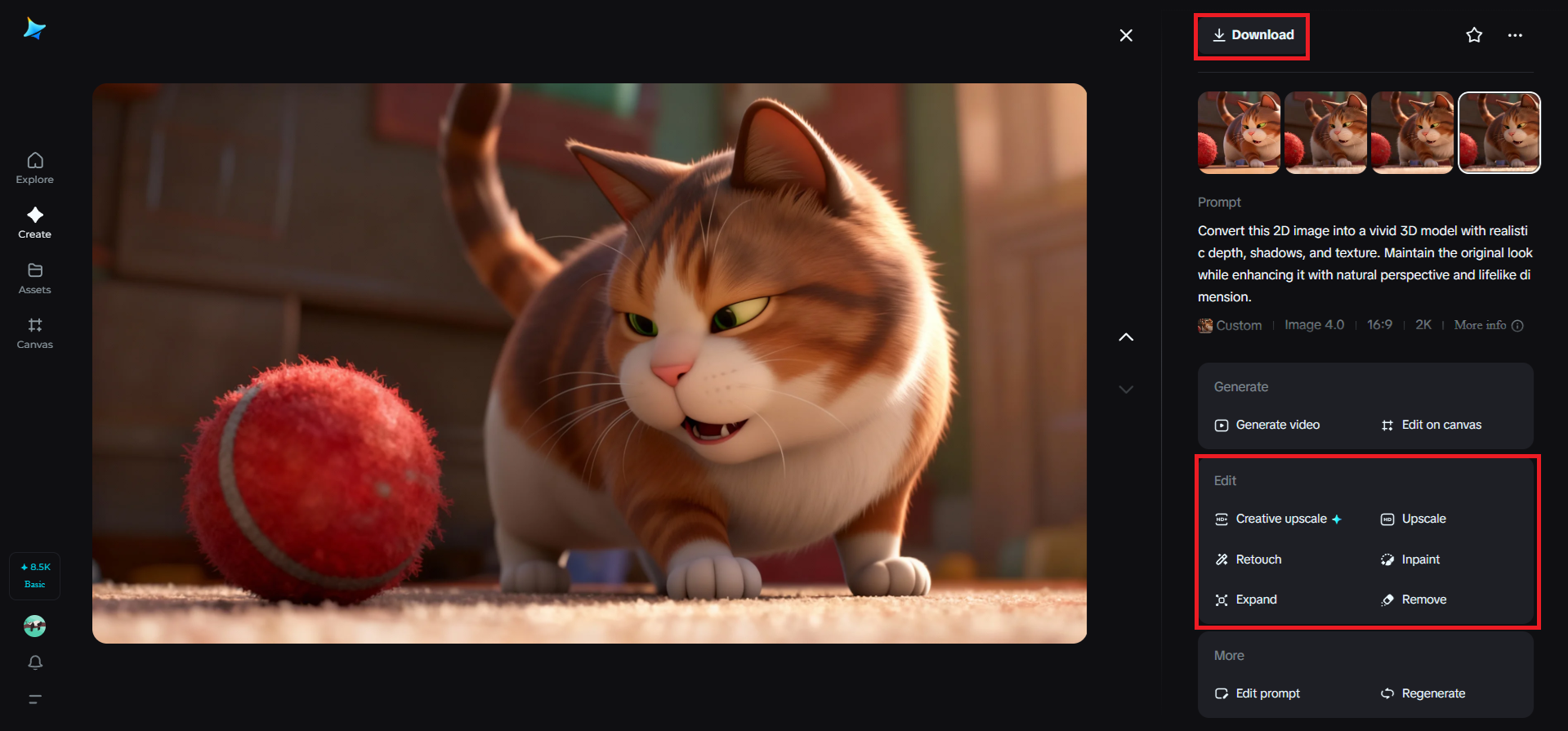 Review, edit, and download your 3D model