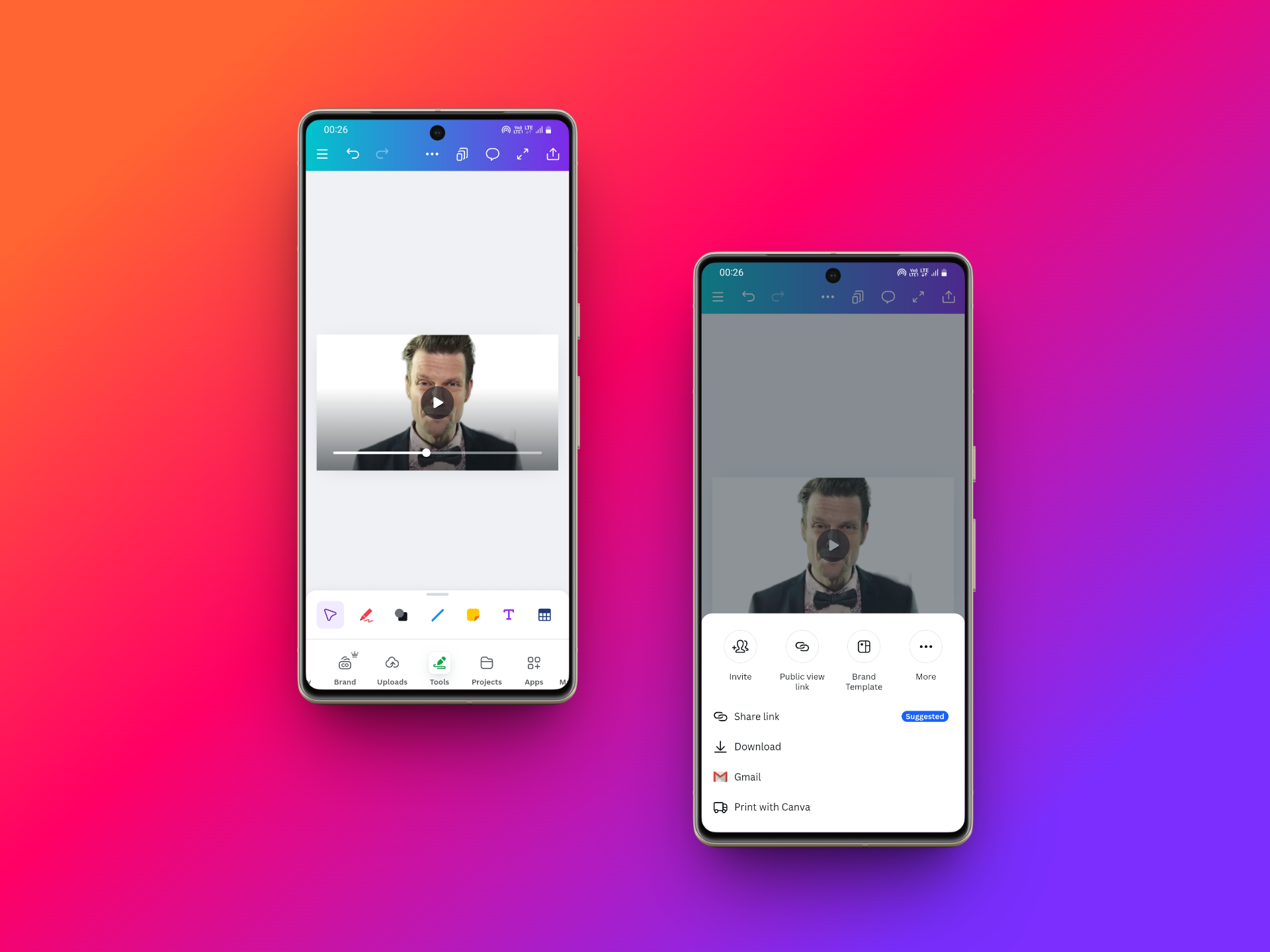 Download or directly share your video online