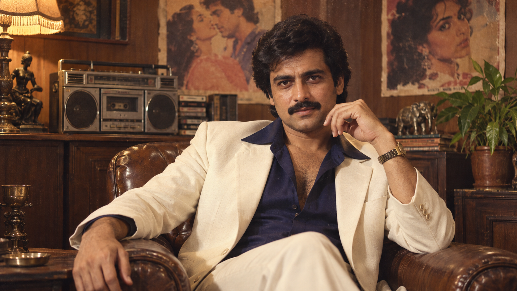 an authentic 1980s men's portrait
