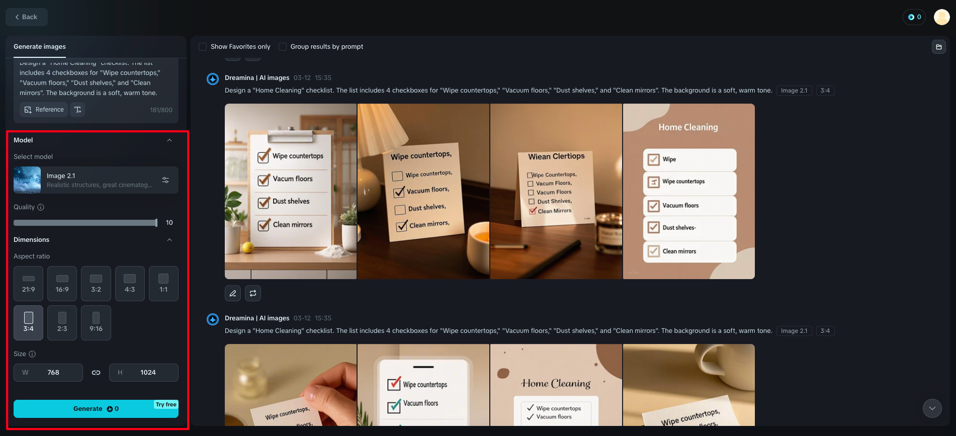 Create printable checklist
