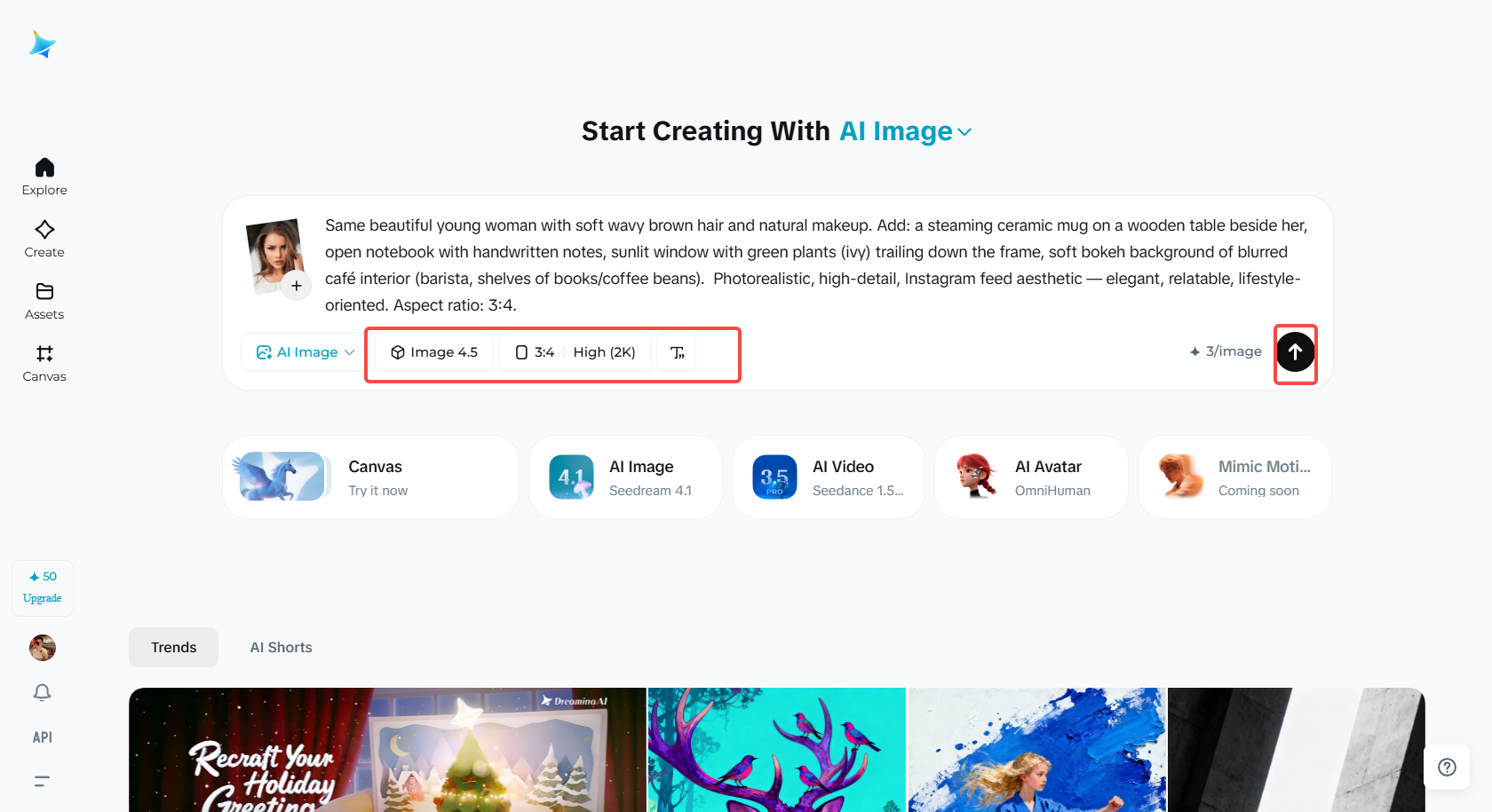 Adjust settings and generate