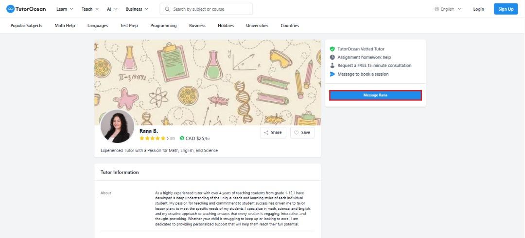 AI virtual tutor