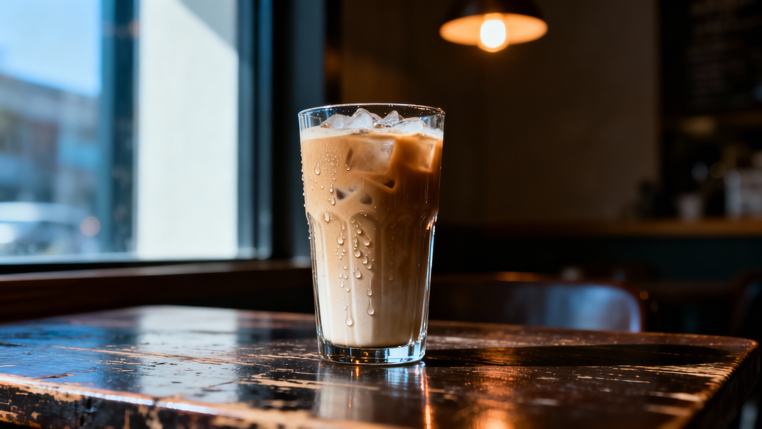 Close-up iced latte
