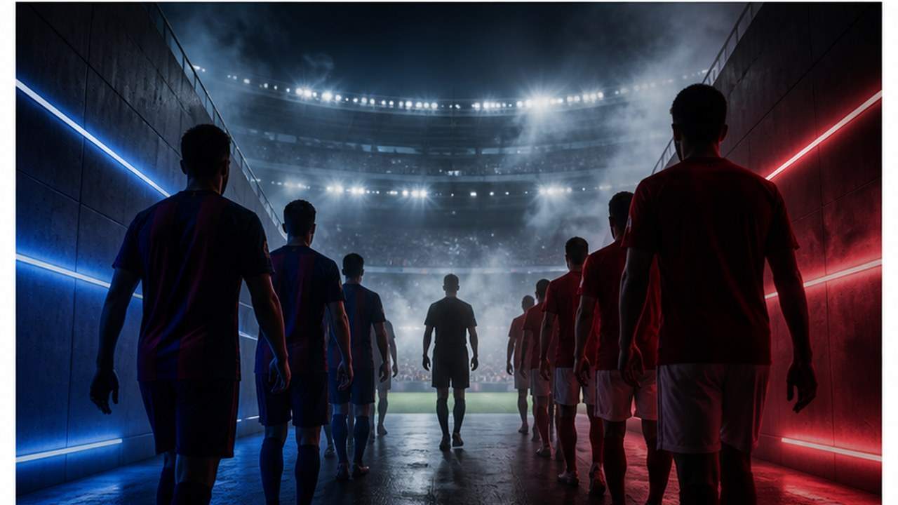 Barcelona vs Al Ahly match poster prompt result 1