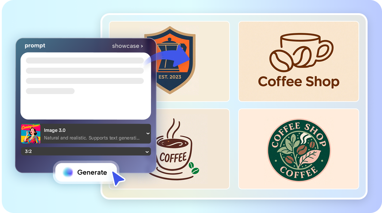 Générez des logos à partir de texte à l'aide du générateur de logos IA gratuit de CapCut