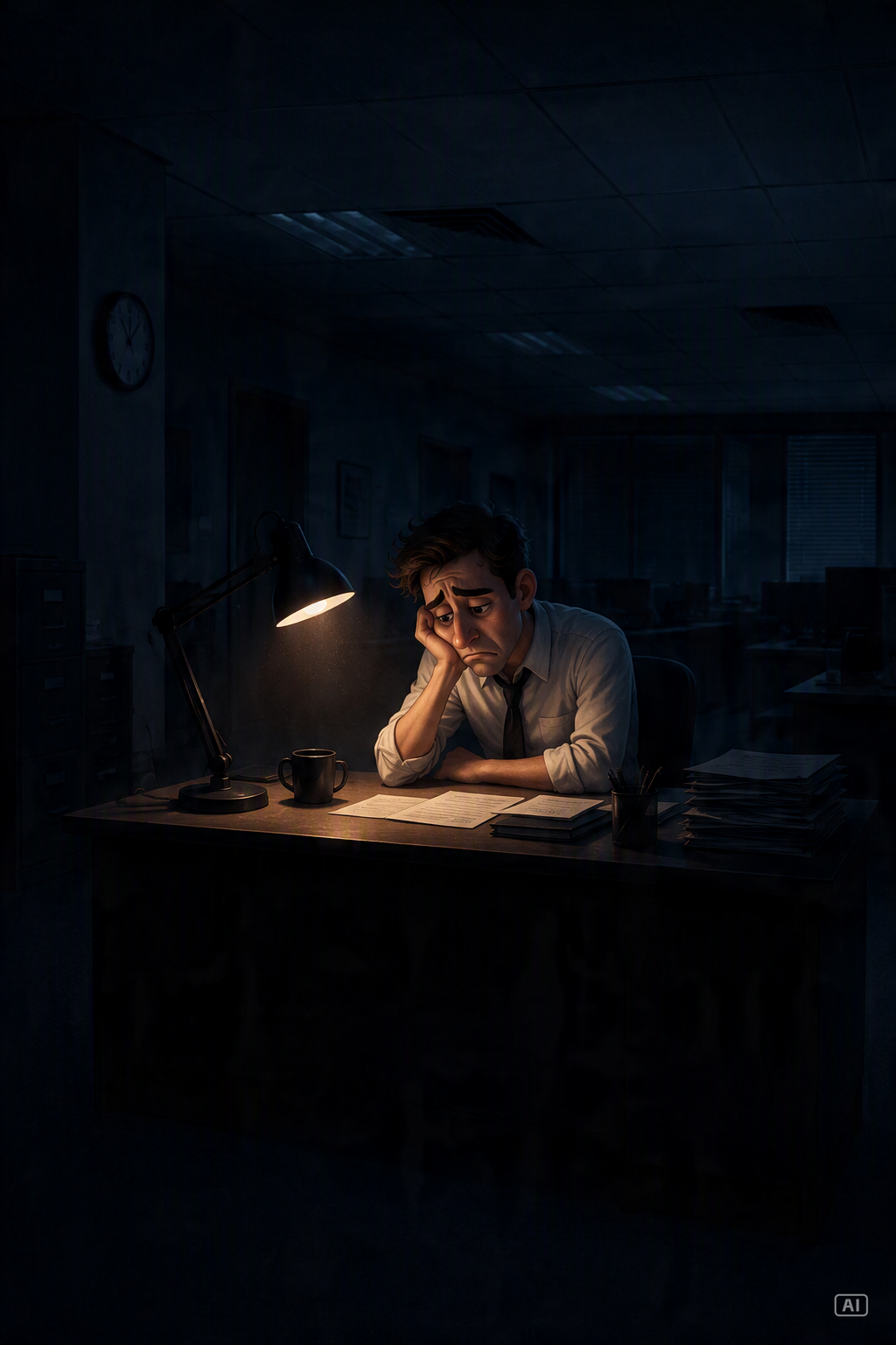 All by myself office meme image generated by Pippit