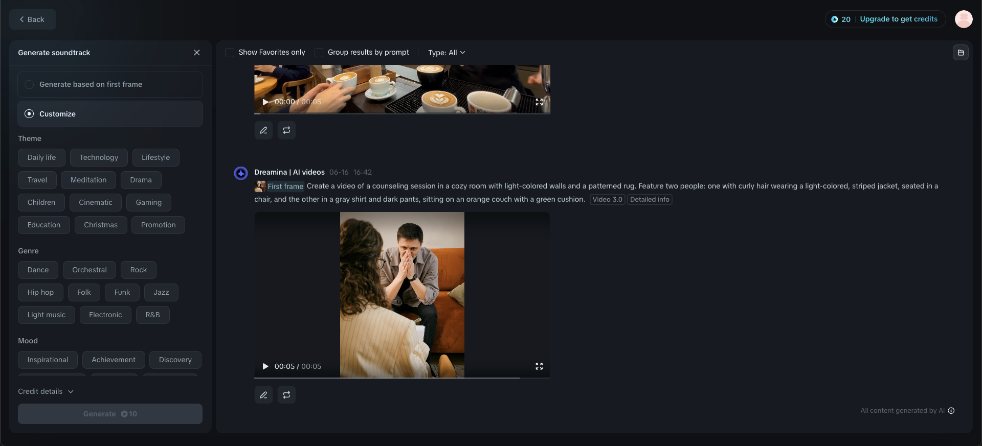 Soundtrack generieren