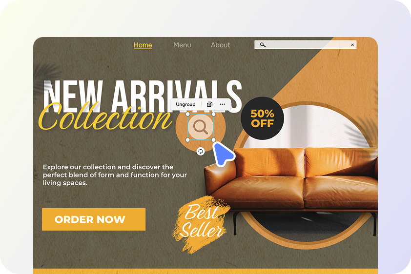 Example of a webpage with a CTA button clearly visible due to good placement, size, and white space.