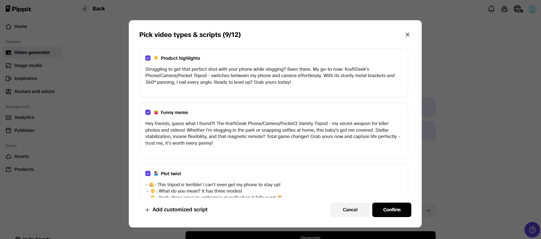 AI-script generation