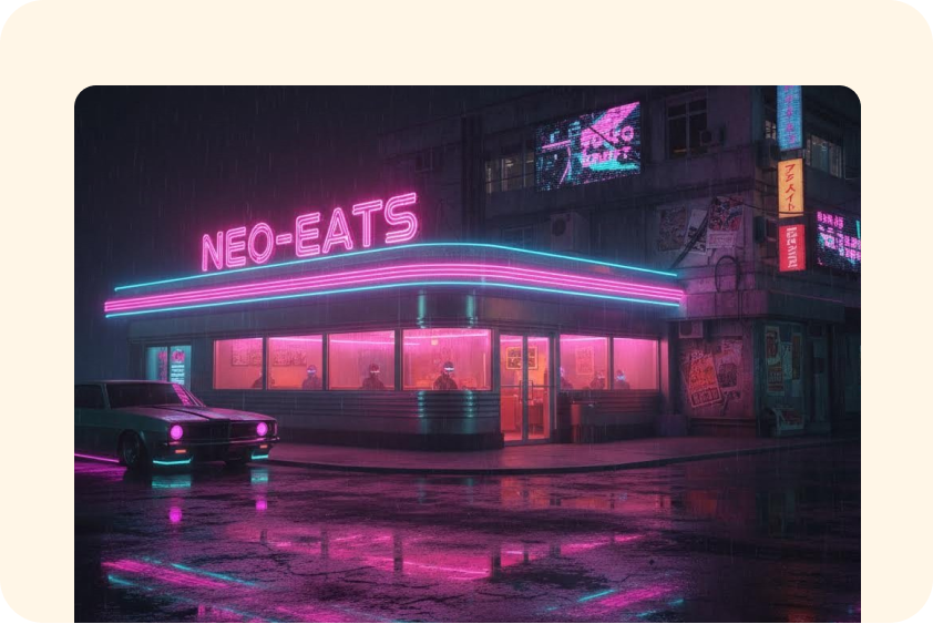 Digital art with neon texture