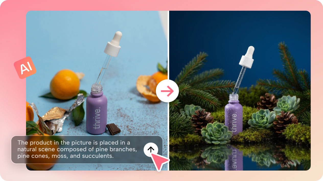 Transform product photos into professional mockup scenes