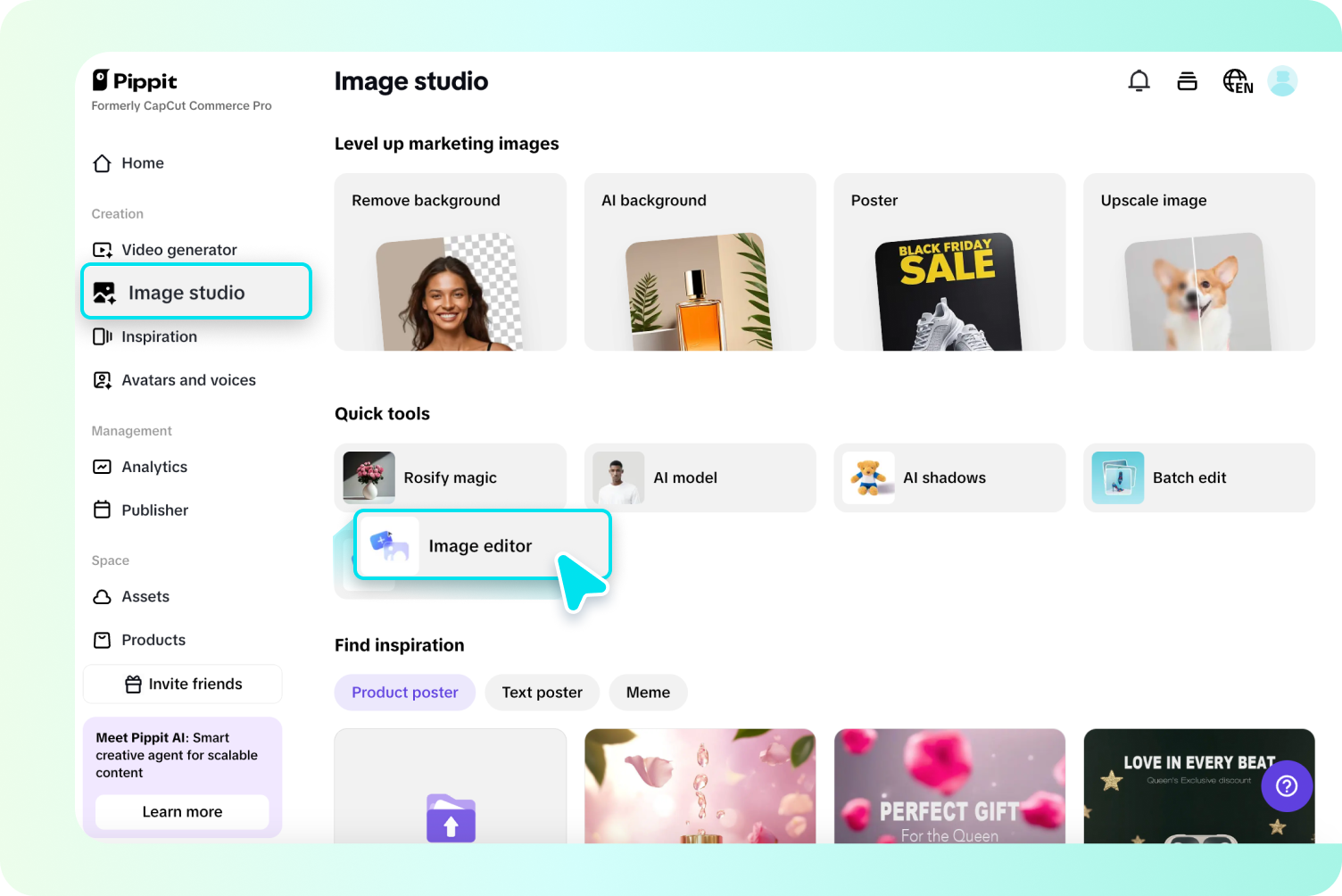 Access the Image editor